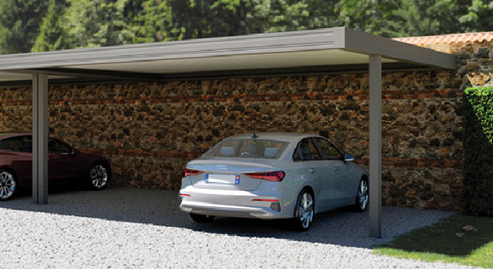 Carport adossé à la maison