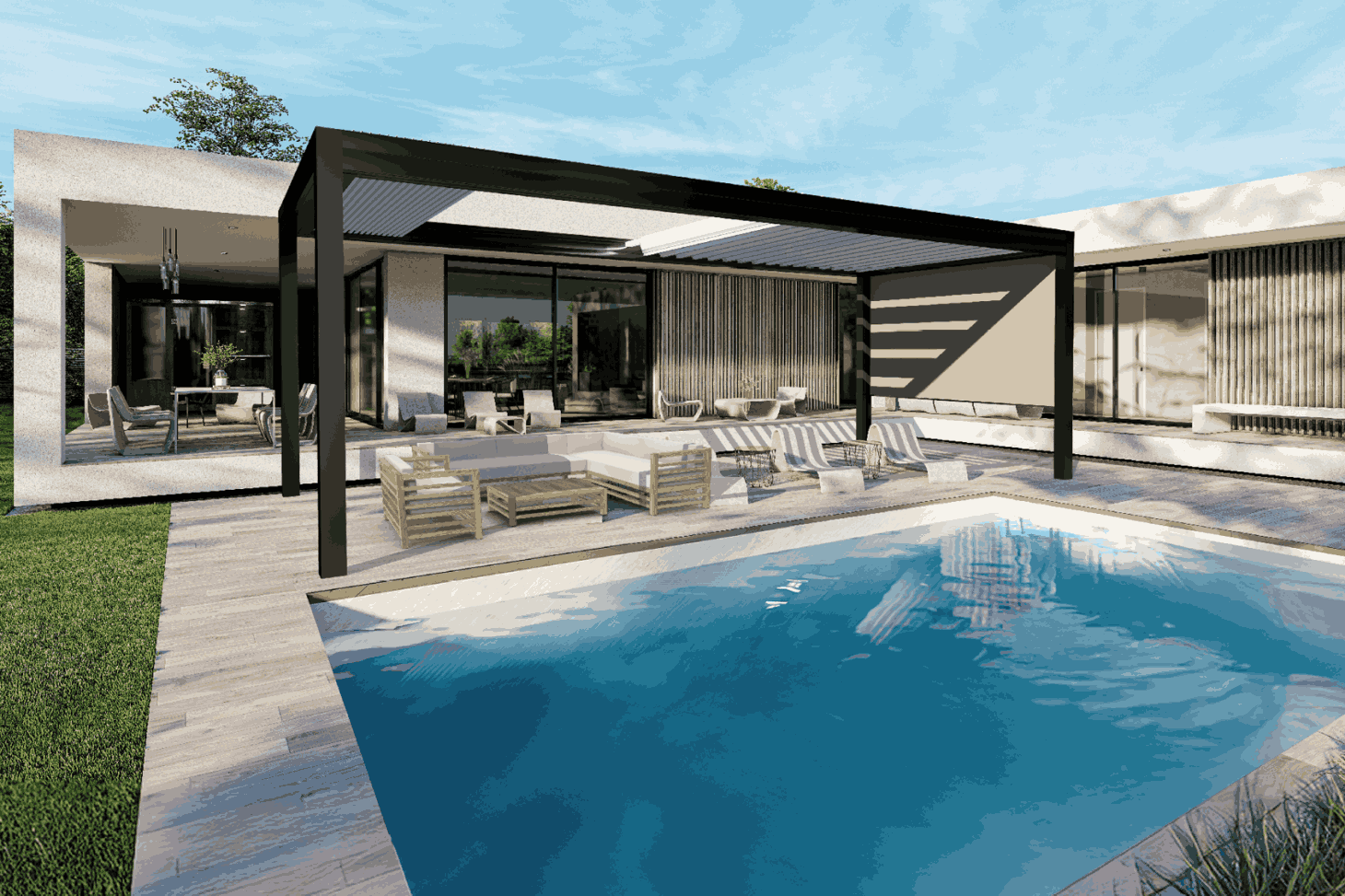 Pergola retractable