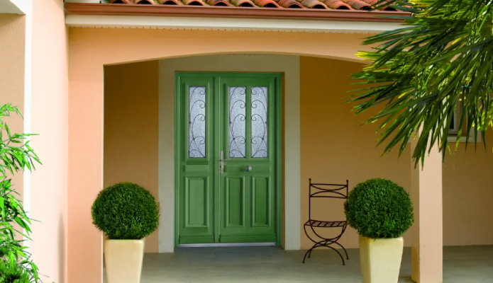 Porte d’entrée bois contemporaine