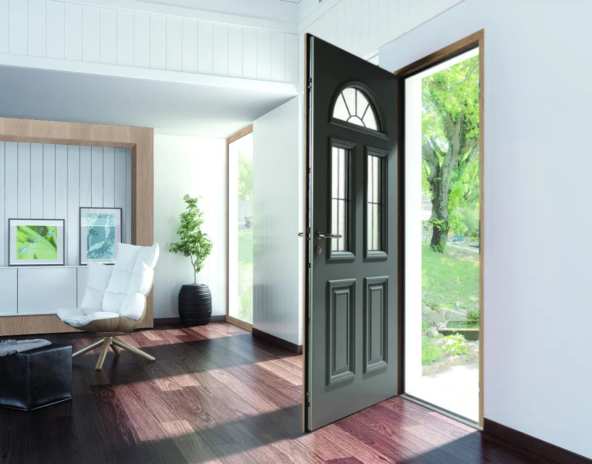 Porte d’entrée mixte bois aluminium