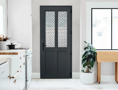 Porte d’entrée PVC semi-vitrée